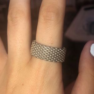 Tiffany & Co. Sterling Silver Mesh Ring Size 10